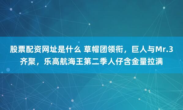 股票配资网址是什么 草帽团领衔,巨人与Mr.3齐聚,乐高航海王第二季人仔含金量拉满